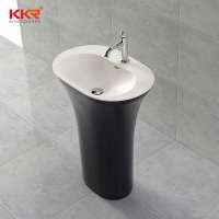 Kkr  Sanitary Ware Portable Basin Single Faucet Washbasin Freestanding Resin Stone Had Wash Basin